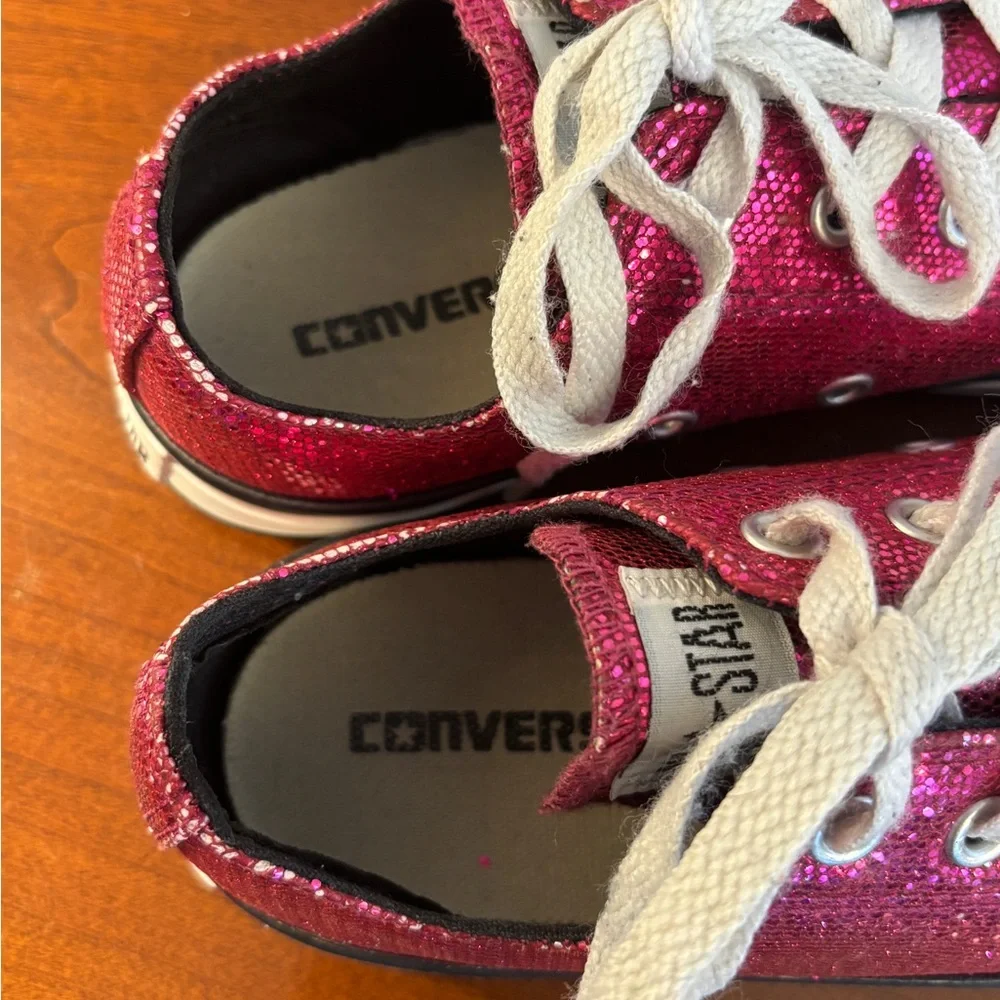 Converse Kids' Chuck Taylor All Star Low Tops Hot Pink Sparkle